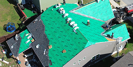 Photo of a residential roof.